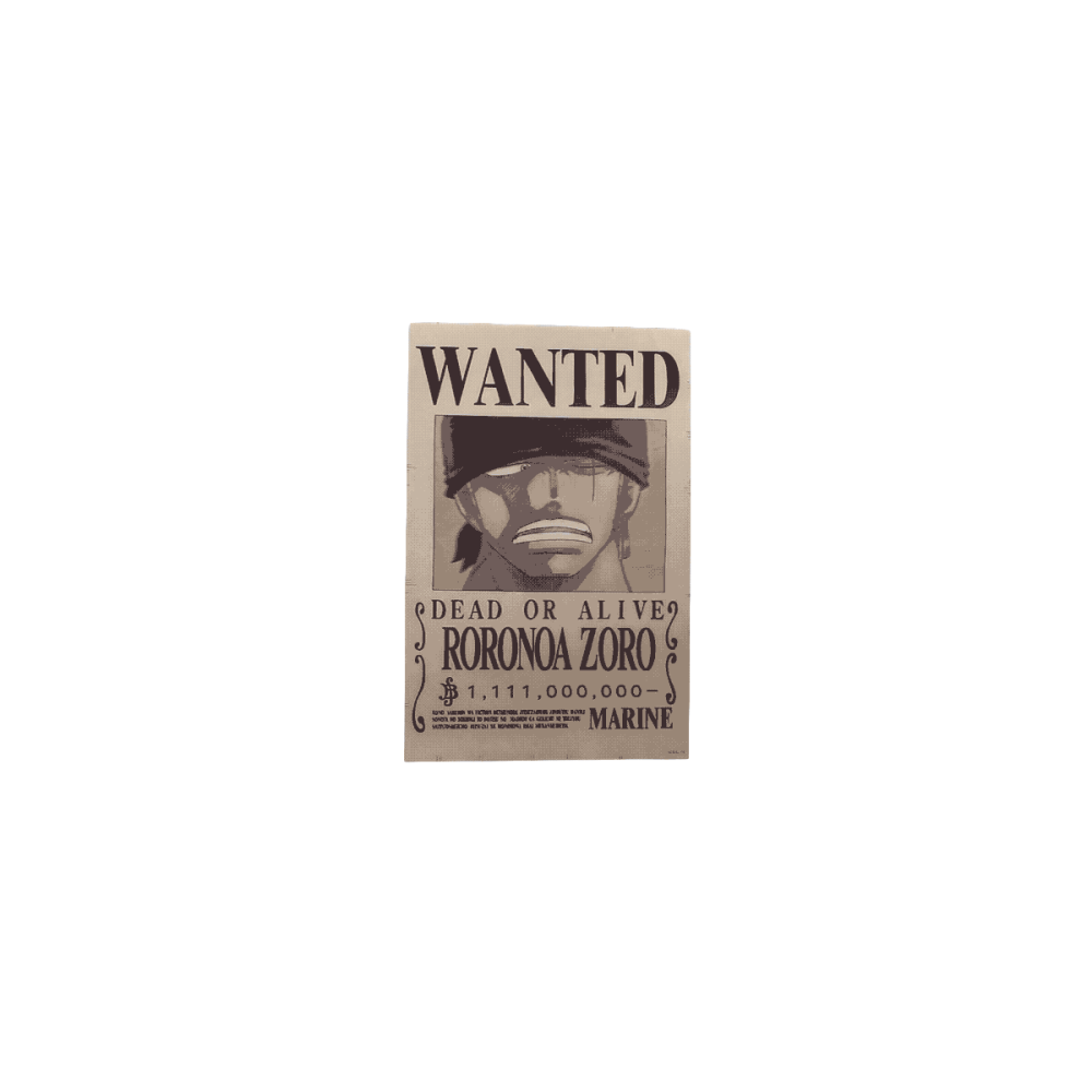 One Piece Poster 3D Wanted Zoro Egghead 38X58cm