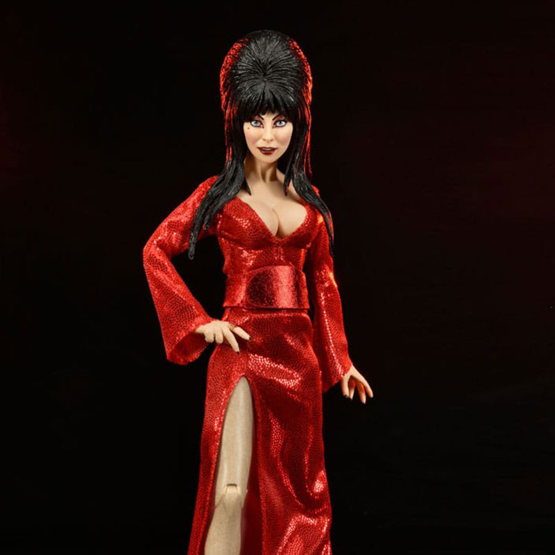 Figurine – ELVIRA Mistress Of The Dark Elvira Clothed Red, Fright, and Boo Neca
