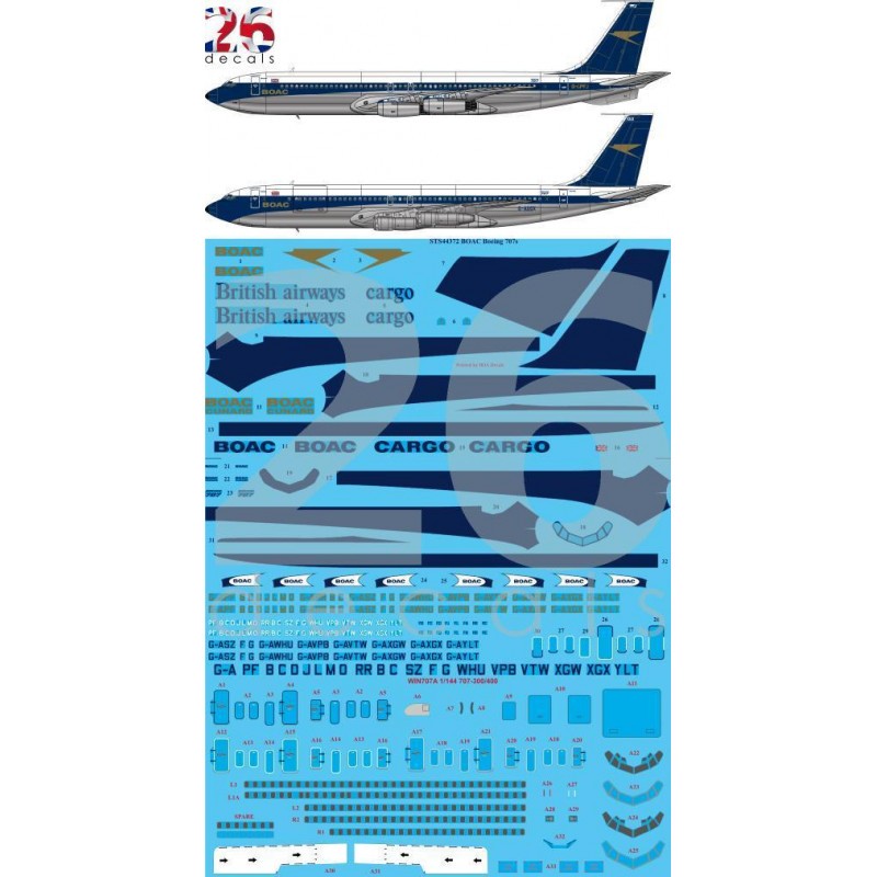 Décal Boeing 707 de la BOAC
