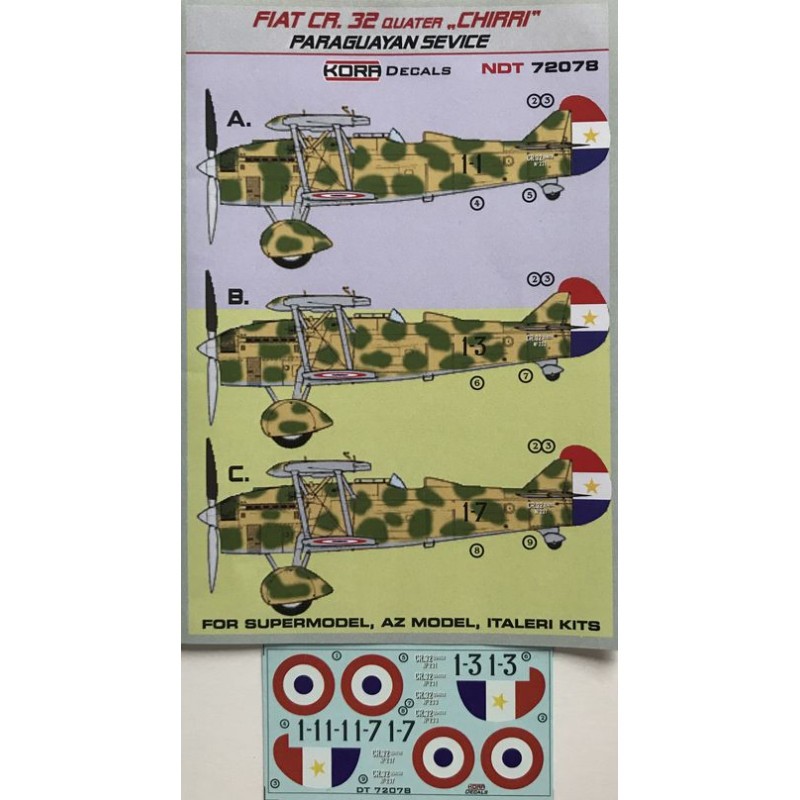 Décal Fiat CR.32 Quater 'CHIRRI' service paraguayen