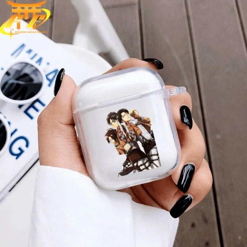 Coque Airpods Livaï, Eren et Hansi - Attaque des Titans™