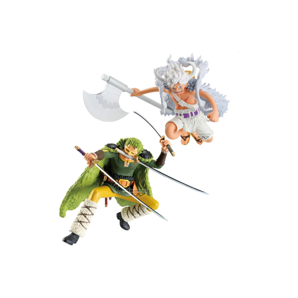 One Piece Cross Posing Figurine Luffy Gear 5 et Zoro Elbaph Set