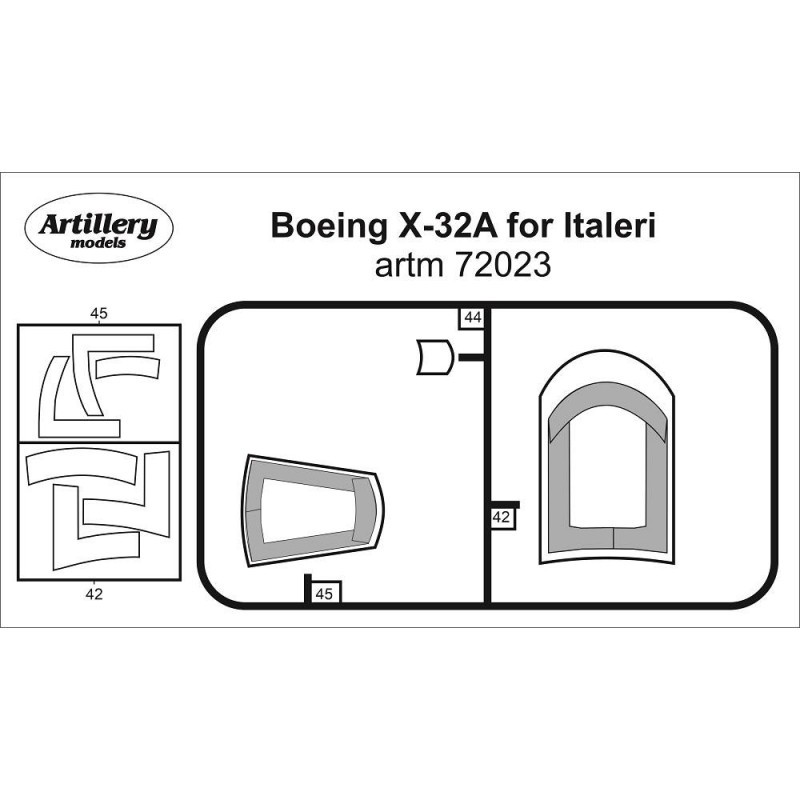 Accessoire Masque pour Boeing X-32A (conçu pour être utilisé avec les kits Italeri)