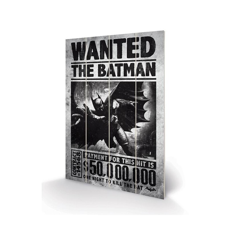 Poster DC COMICS - Batman Arkham Origins Wanted - Impression sur bois 20x29.5