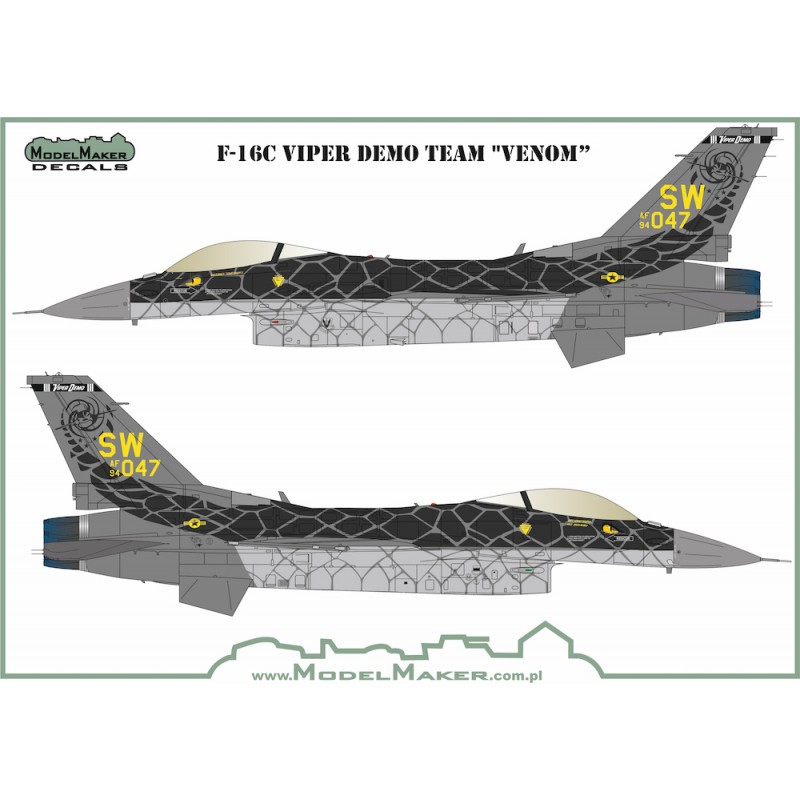 Décal Lockheed-Martin F-16C Fighting Falcon Viper Demo Team 'VENOM'