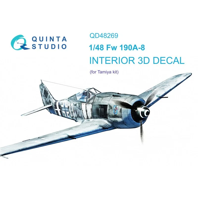 Focke-Wulf Fw-190A-8 3D-Printed & coloured Interior on decal paper (designed to be used with Tamiya kits)