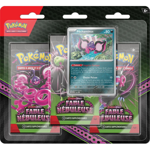 Pokemon - Tripack 3 Boosters - Fable Nébuleuse : Pêchaminus - EV6.5 Ecarlate et Violet