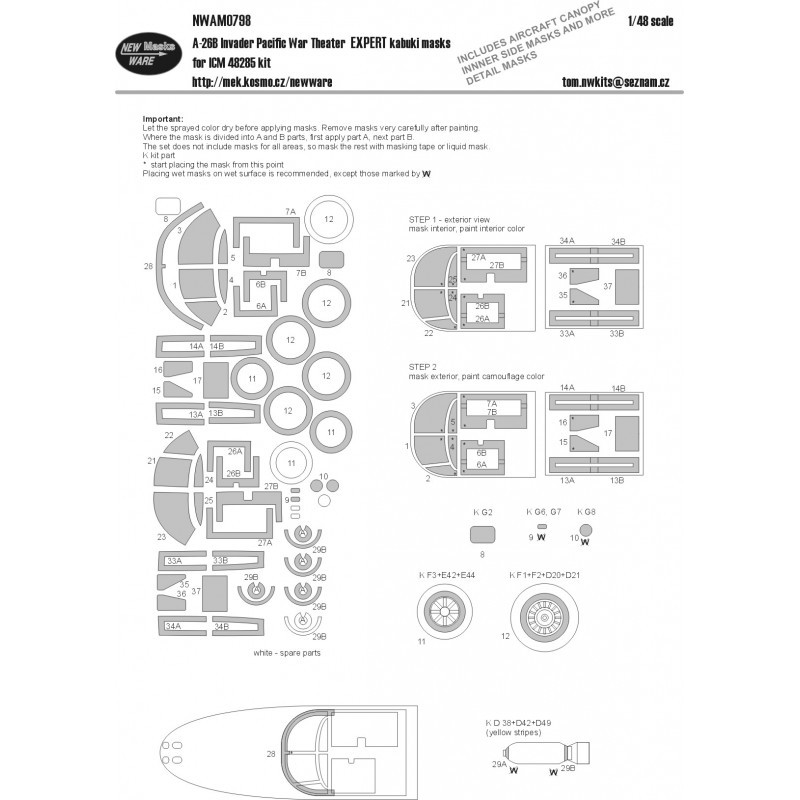 Accessoire Douglas A-26B Invader Pacific War Theatre EXPERT masques kabuki
