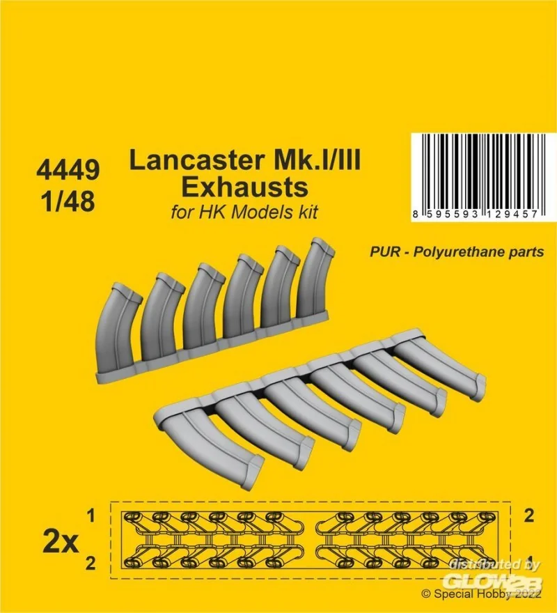 Accessoire Echappements de Lancaster Mk.I/III 1/48 / pour kit HK Models