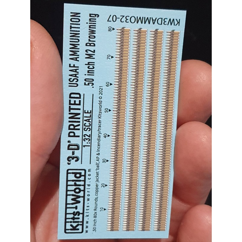 Décalcomanie Ceintures de munitions USAAF .50 pouces M2 320 cartouches (anciennement KW3DAMM032-07)