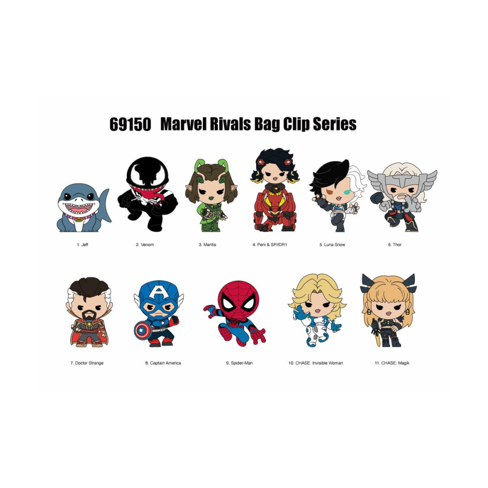 MARVEL RIVALS - Series 16 - 3D Foam Bag Clip (Display 24 Pcs)