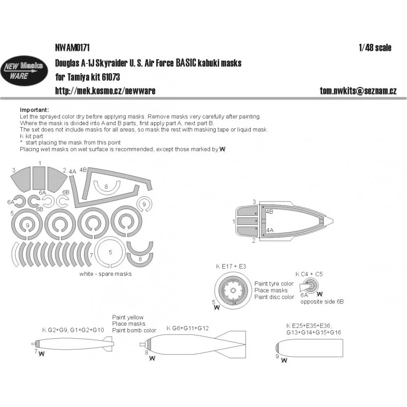 Accessoire Douglas A-1J Skyraider BASIC (conçu pour être utilisé avec les kits Tamiya)