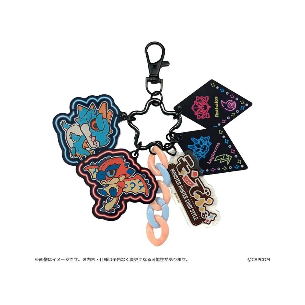 Monster Hunter porte-clés en acrylique Chibi Style Multi Charm: Rathalos & Lagiacrus
