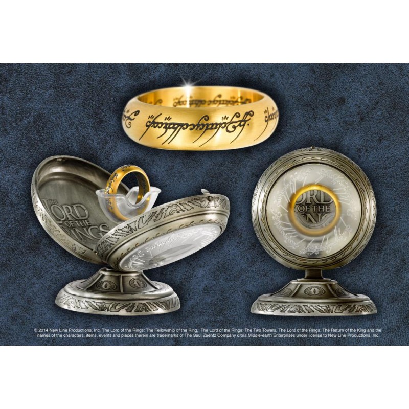Bijou LORD OF THE RINGS - Anneau Unique - Acier doré - Taille US 11 FR 64.9