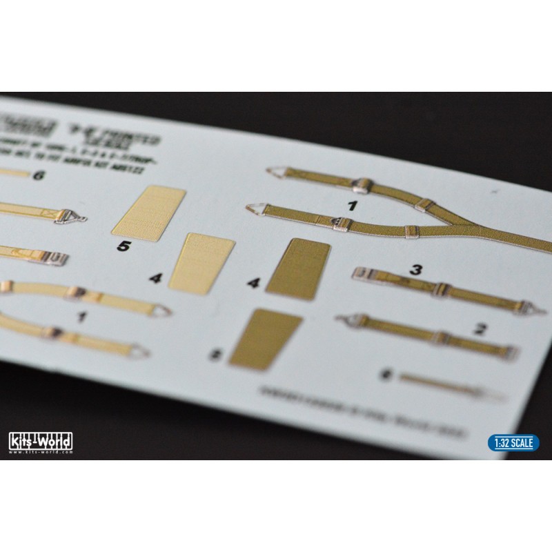 Messerschmitt Bf-109E-1, Bf-109E-3, Bf-109E-7. 1:32 scale Full Colour 3D Seat Belt decals -