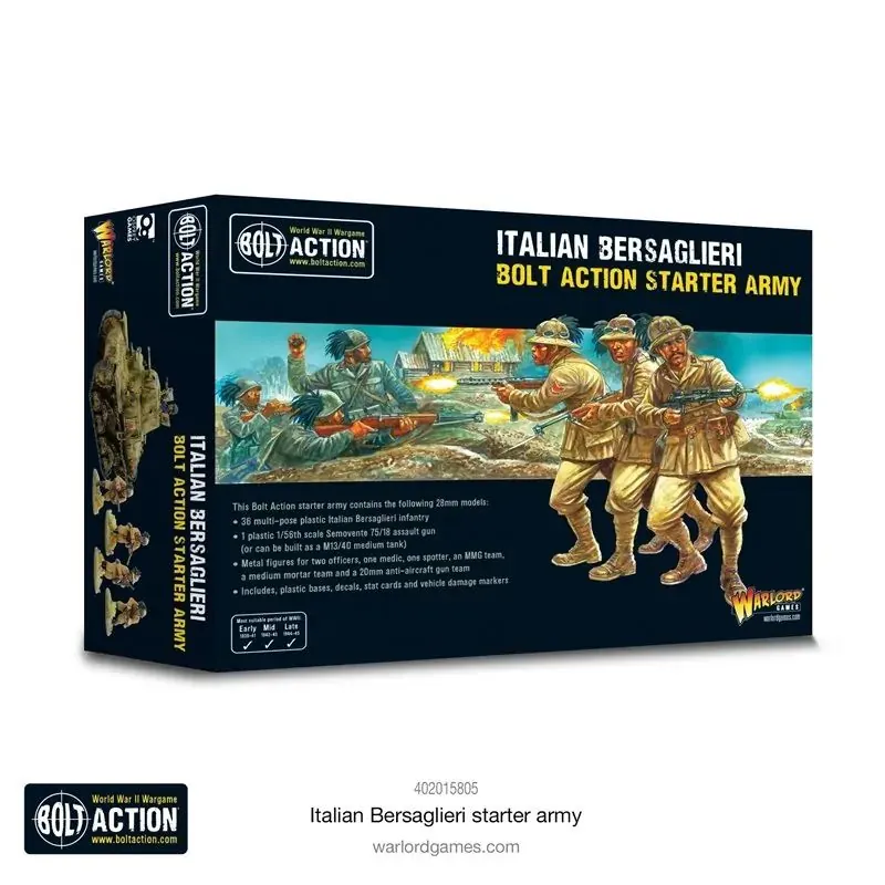 Jeu de figurine Armée de départ Bersaglieri italienne