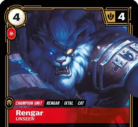 Riftbound - Carte Rengar, Invisible V.1 Rare Déchaînement FOIL FR