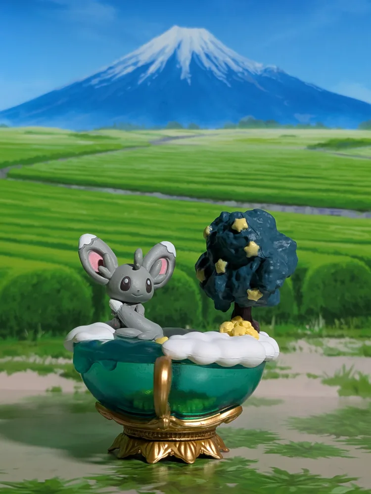 Starrium Dreaming Moonlit Night – Chinchidou / Minccino – Re-Ment Pokémon