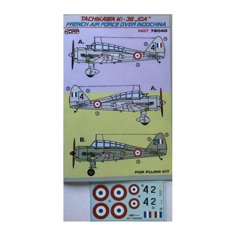 Décal Tachikawa Ki-36 Ida de l'armée de l'air française au-dessus de l'Indochine