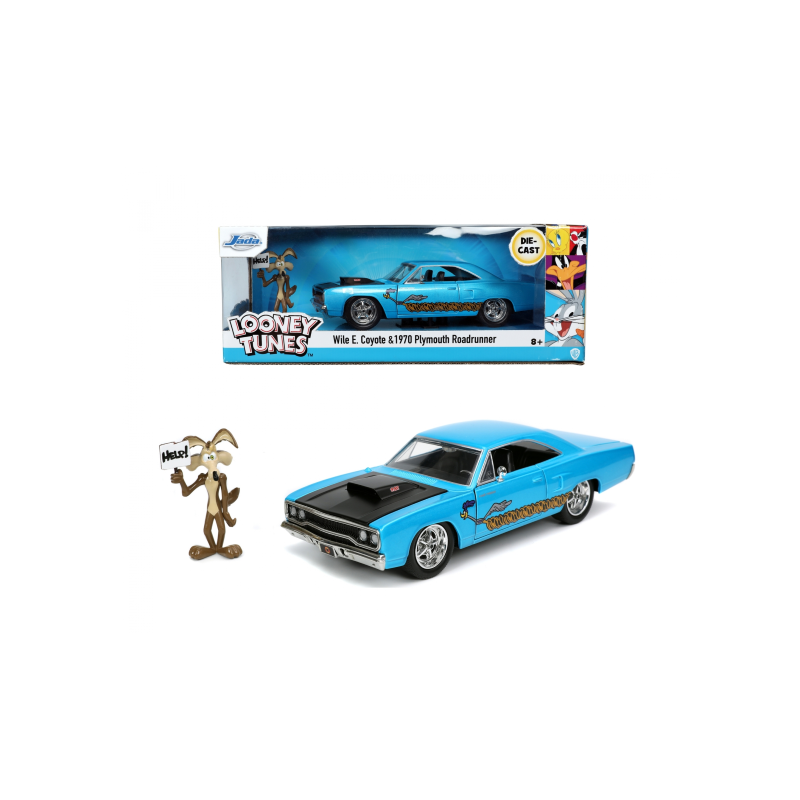 Figurine LOONEY TUNES - Coyote & 1970 Plymouth Roadrunner - 1:24