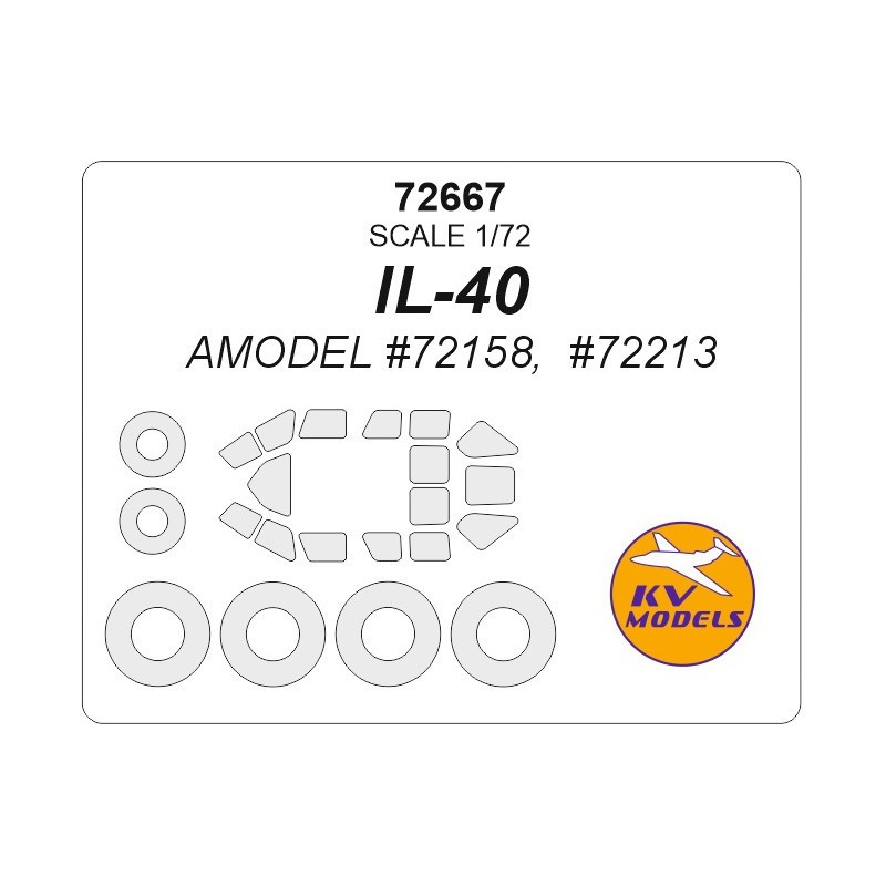 Ilyushin IL-40 + masques de roues (conçus pour être utilisés avec les kits A-Model AMU72158, AMU72213)