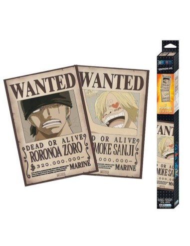Poster – Set 2 one piece wanted zoro & sanji 52x35.