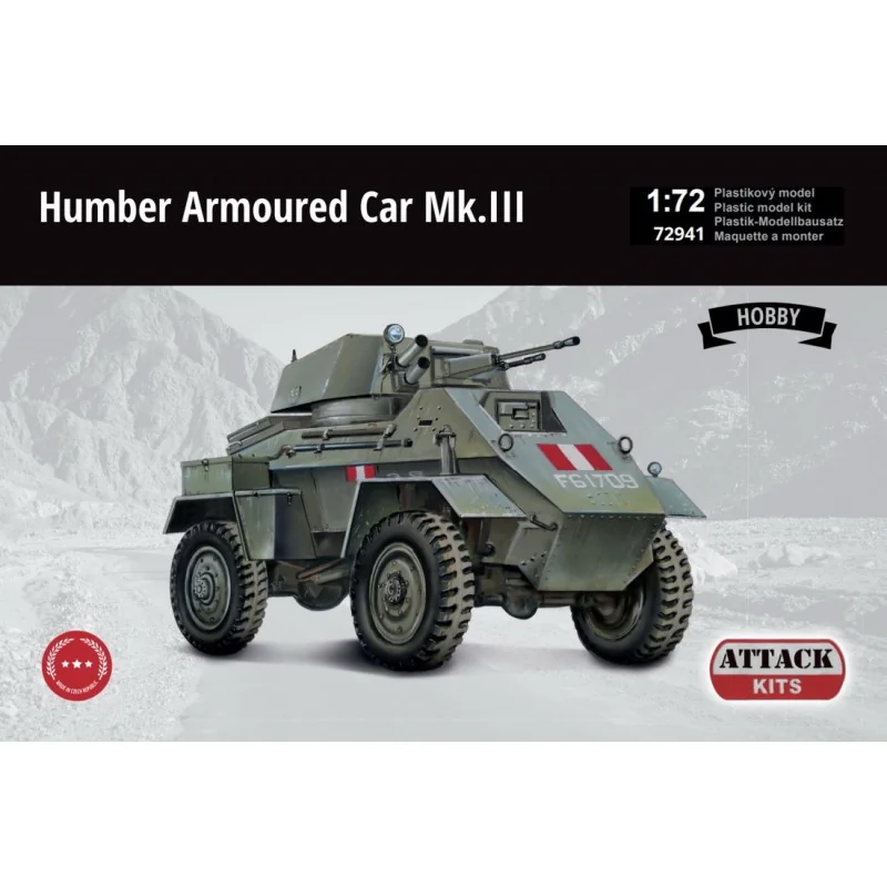 Maquette Humber Armored Car Mk.III Hobby Line, pièces en plastique uniquement