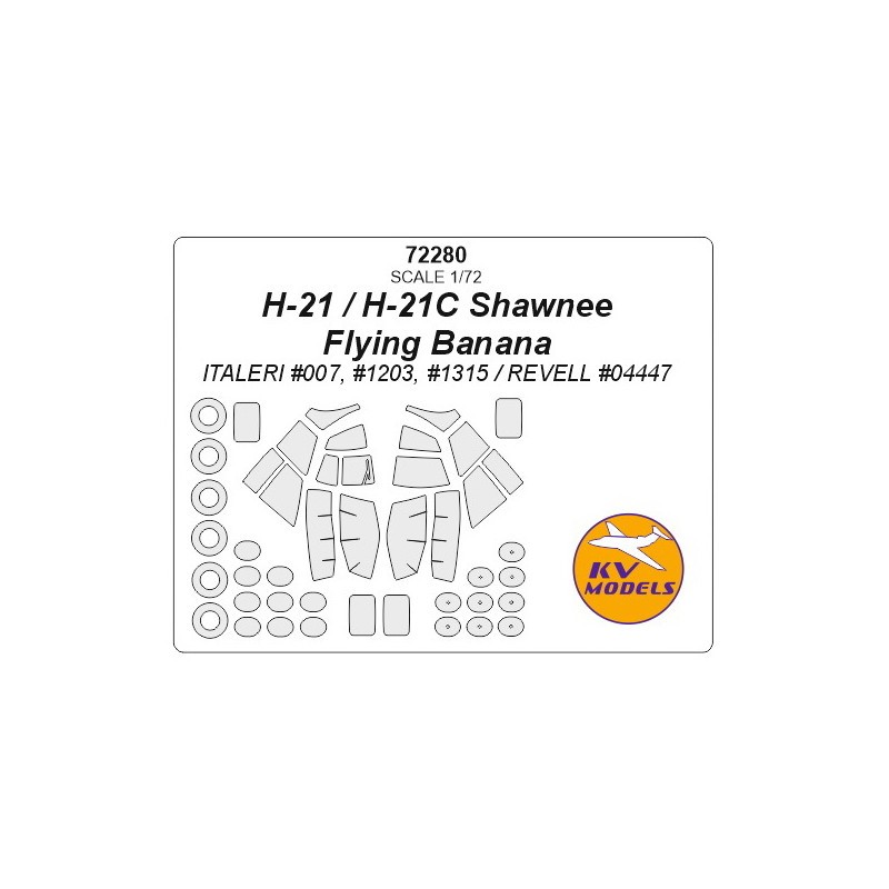 Piasecki H-21 Shawnee / Flying Banana + masques de roues (conçu pour être utilisé avec les kits ITALERI IT007, IT1203, IT1315 /