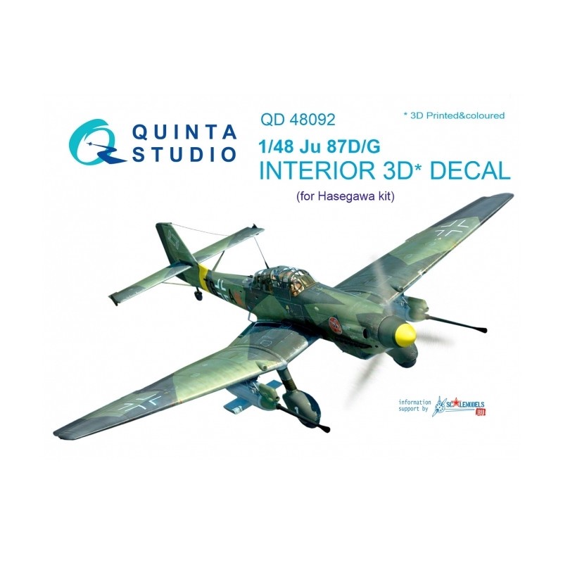 Décalcomanie Junkers Ju-87D/G 'Stuka' Intérieur imprimé en 3D et coloré sur papier autocollant (pour kit Hasegawa) [Ju-87G]