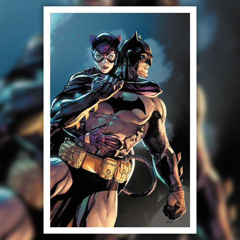 DC COMICS Impression Art Print Batman & Catwoman Sideshow – Comic