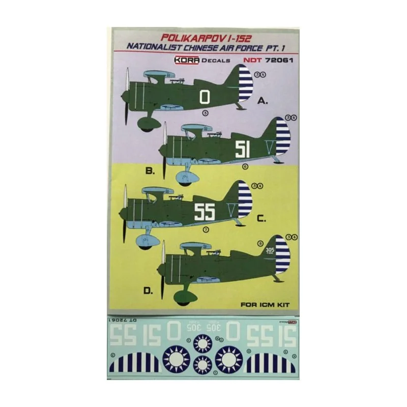 Décal Polikarpov I-152 AF nationaliste chinois - partie 1