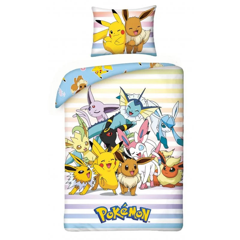 Pokémon parure de lit Pikachu, Évoli & Friends 140 x 200 cm / 70 x 90 cm
