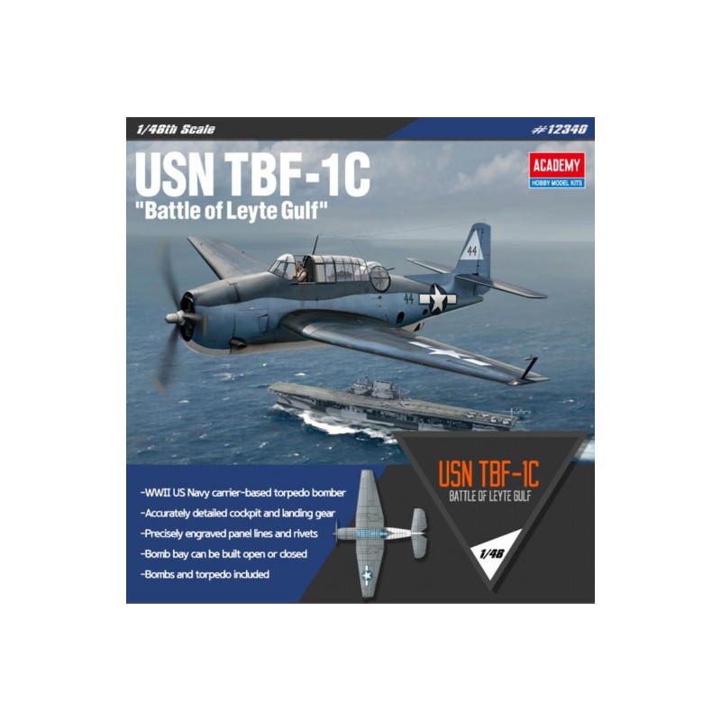 Maquette d'avion en plastique USN TBF-1C Bataille du golfe de Leyte