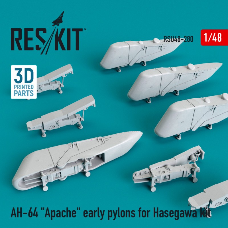 Boeing/Hughes AH-64 'Apache' early pylons (designed to be used with Hasegawa kits) (3D Printing)