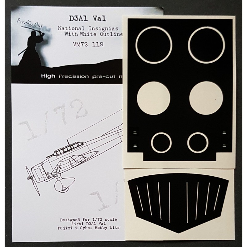 Aichi D3A1 Val National Insignia avec contour blanc (conçu pour être utilisé avec les kits Cyber-Hobby et Fujimi)