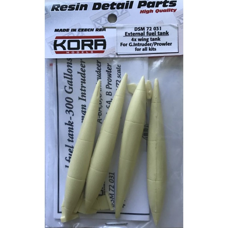 4 x réservoirs de carburant d'aile A-6A/A-6E Intruder/Prowler (conçus pour être utilisés avec les kits Fujimi, Hasegawa et Itale