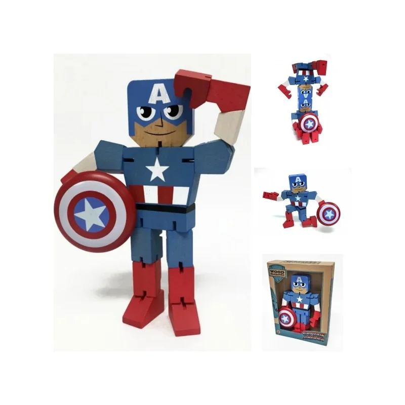 Figurine MARVEL - Wooden Figure - Captain America - 20Cm