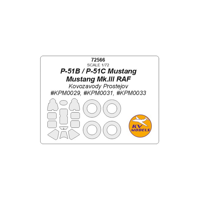 Accessoire North-American P-51 Mustang + masques de roues