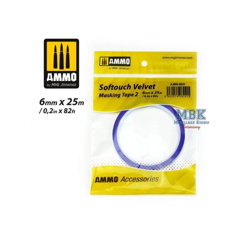 Accessoire RUBAN DE MASQUAGE SOFTOUCH VELOURS 2 (6mm X 25M)