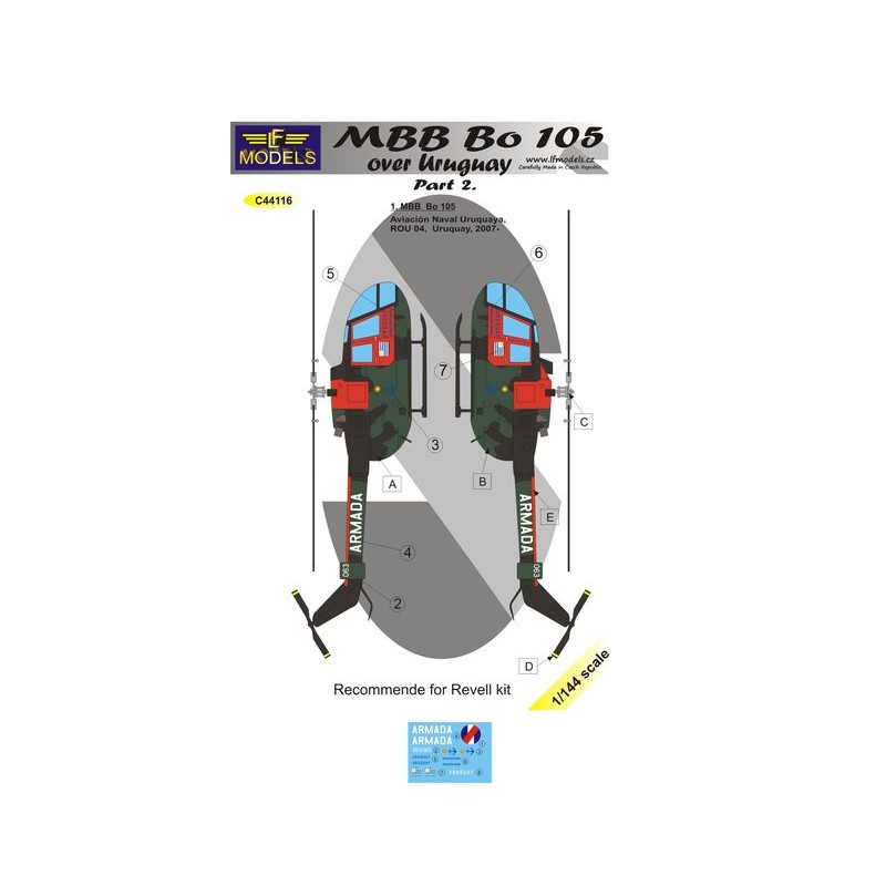 Décal MBB Bo-105 sur Uruquay partie 2.