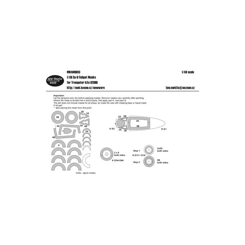 Accessoire Sukhoi Su-9 Fishpot (conçu pour être utilisé avec le kit Trumpeter TU02896)