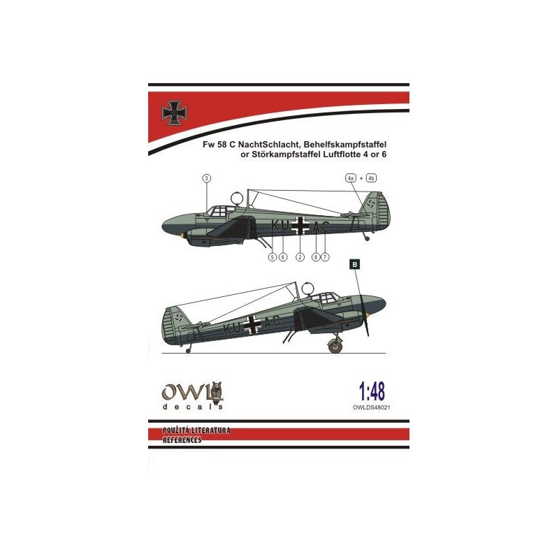 Décal Focke-Wulf Fw-58C Weihe Nachtschlacht