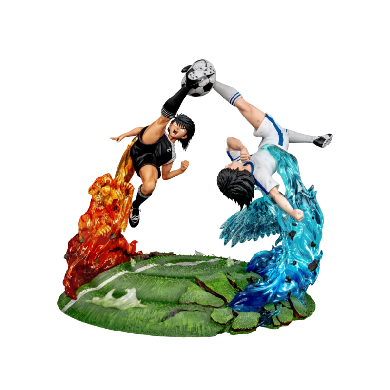 Figurine Capitaine Tsubasa - Tsubasa Ozora VS Kojiro Hyuga - Cartoon Kingdom 33cm