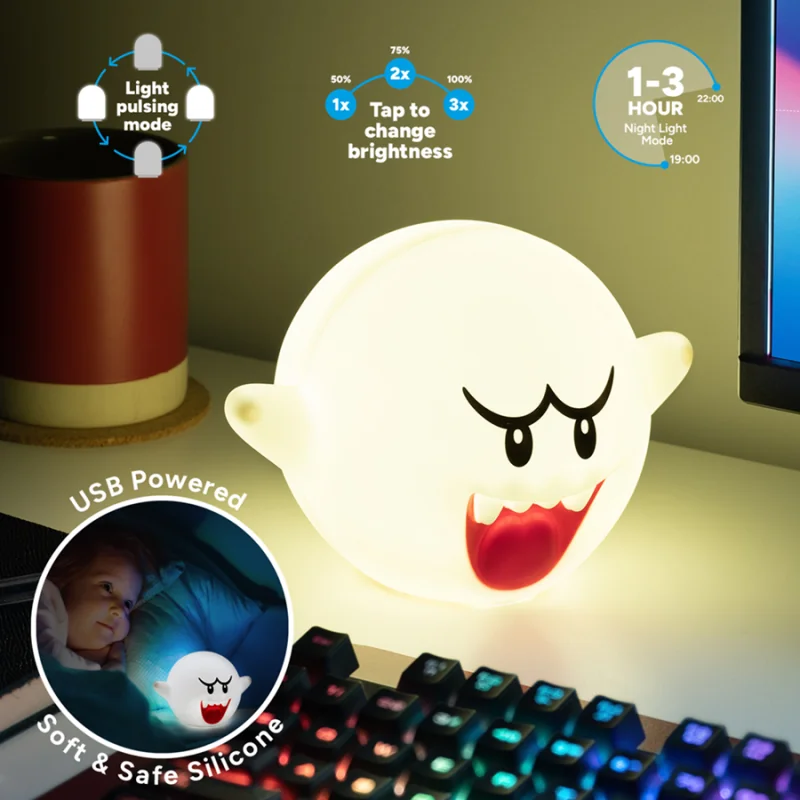 SUPER MARIO - Boo - Lampe en Silicone Rechargeable 15cm