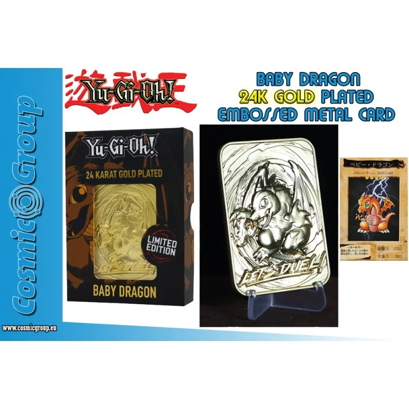 Réplique 1/1 Yu-gi-oh!ltd ed 24k gold-baby dragon