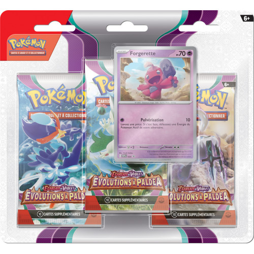 Pokémon Tri-pack EV02 Ecarlate et Violet Evolutions à Paldea Forgerette