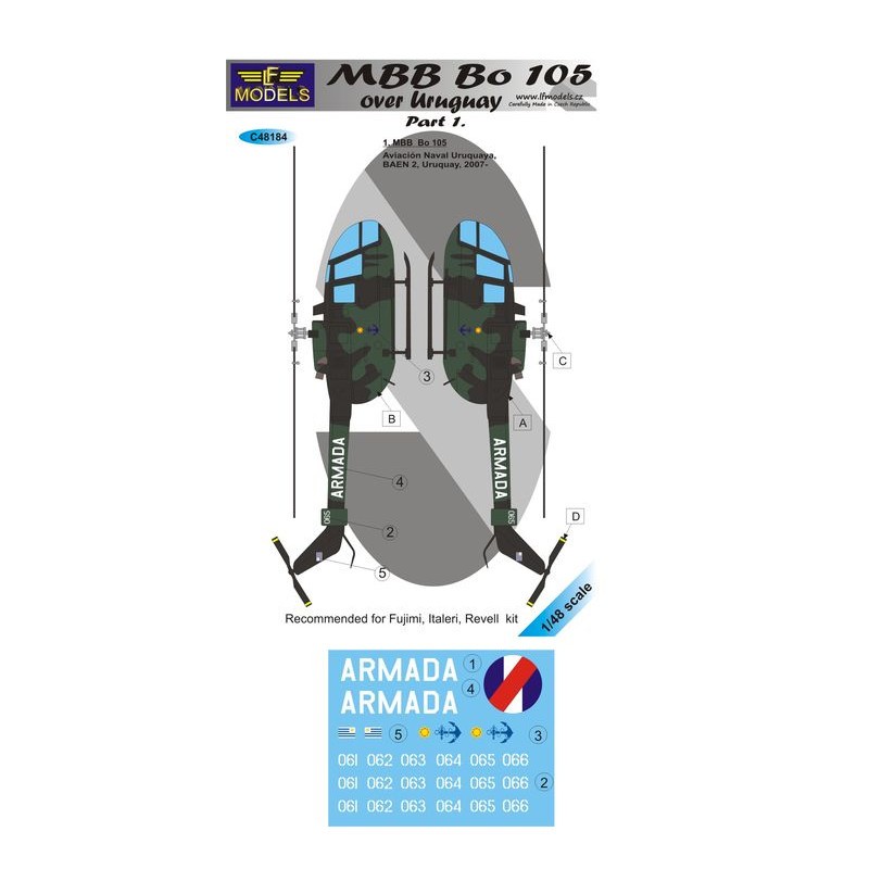 Décal MBB Bo-105 sur Uruquay partie 1.