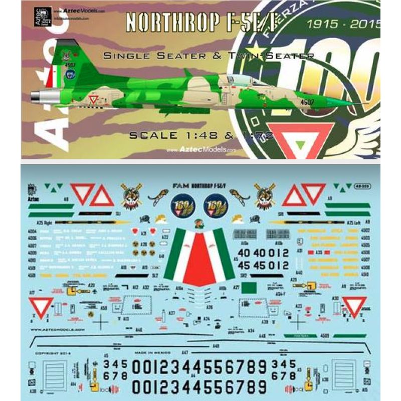 Décal Northrop F-5E/F FAM Mexique