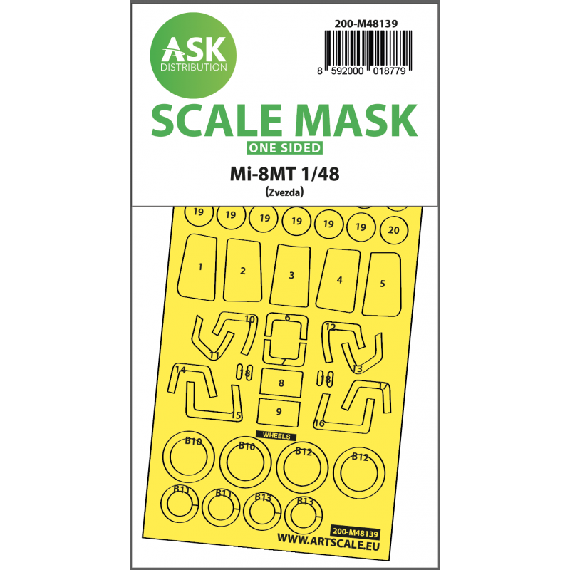 Accessoire Mil Mi-8MT one-sided express fit mask for Zvezda
