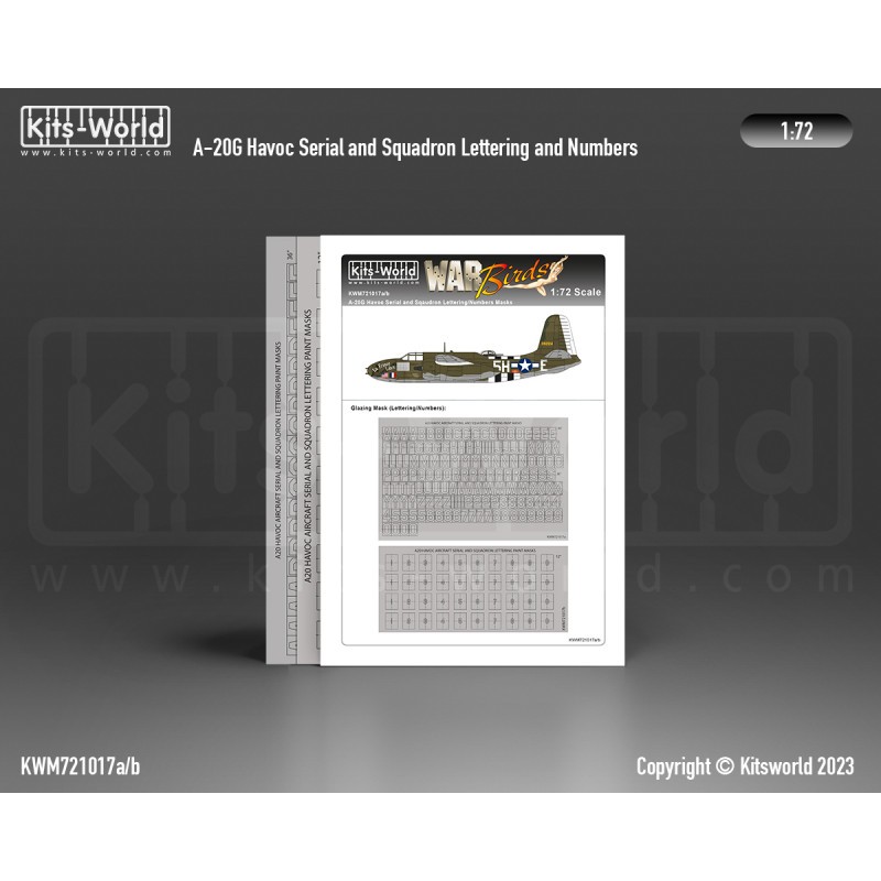 Accessoire Douglas A-20 Havoc Squadron Lettering Mask Set (Suitable for all Manufacturers).